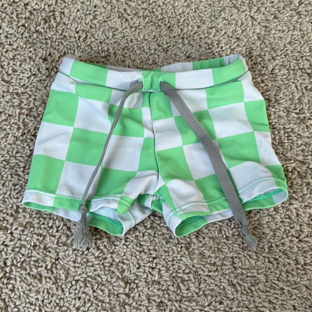 Lime checkerboard swimsuit